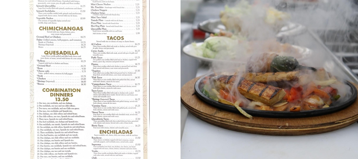 Patio Cantina & Grill Menu